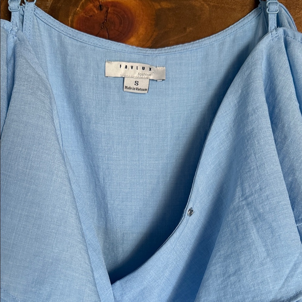 Faviux Light Blue Wrap Top
